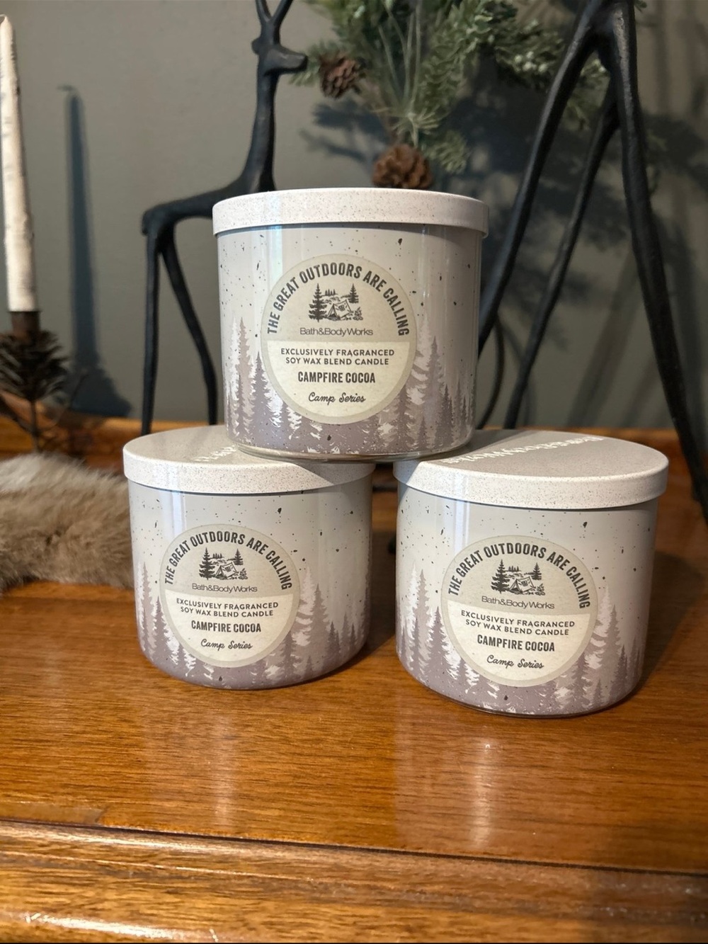 Bath & Body Works Campfire Cocoa 3-wick candles lot of 3 RARE